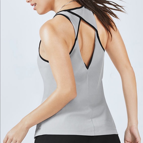 Tyra Tank Gray/Black Fabletics Medium - Picture 1 of 6